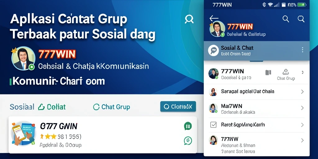 Antarmuka aplikasi 777WIN yang menarik untuk Chat Grup.