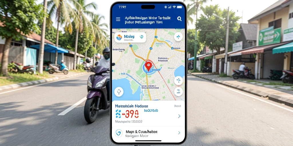 Tampilan antarmuka aplikasi 77RT untuk Navigasi Motor yang intuitif.