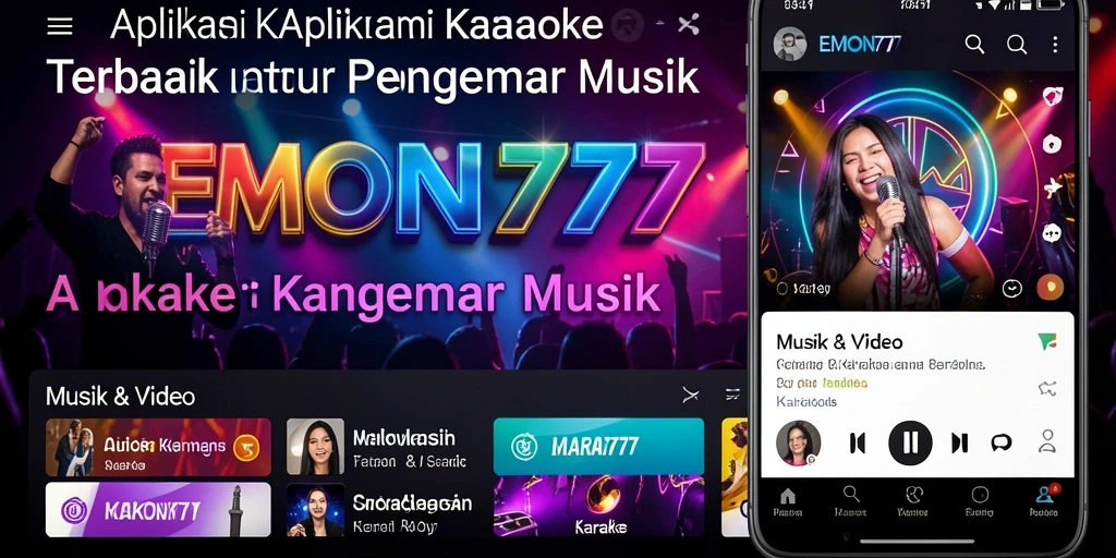 Tampilan antarmuka aplikasi Karaoke EMON777 yang menarik dan fungsional.