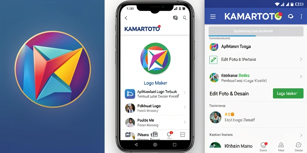 Tampilan antarmuka intuitif KAMARTOTO saat mendesain logo.