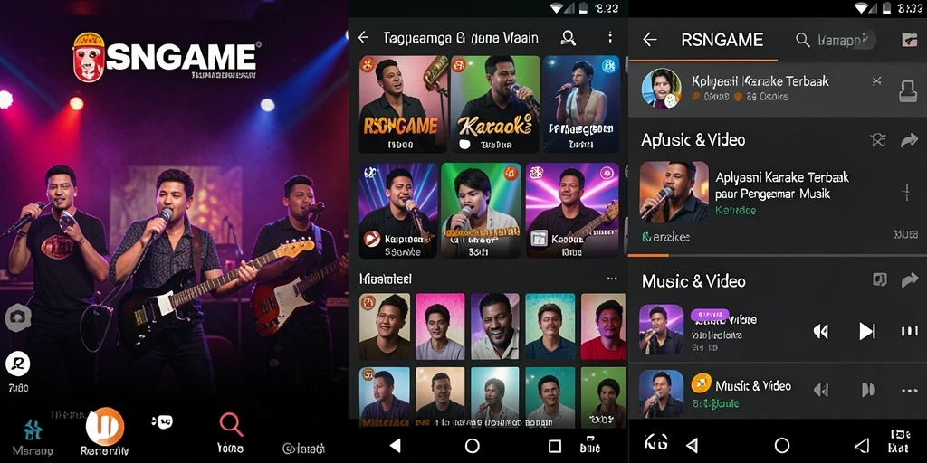 Tampilan antarmuka RSNGAME yang intuitif saat karaoke.