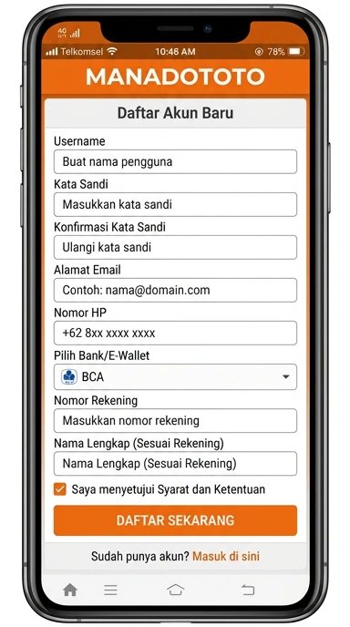Cara Mudah Daftar Akun Manadototo untuk Pemain Baru